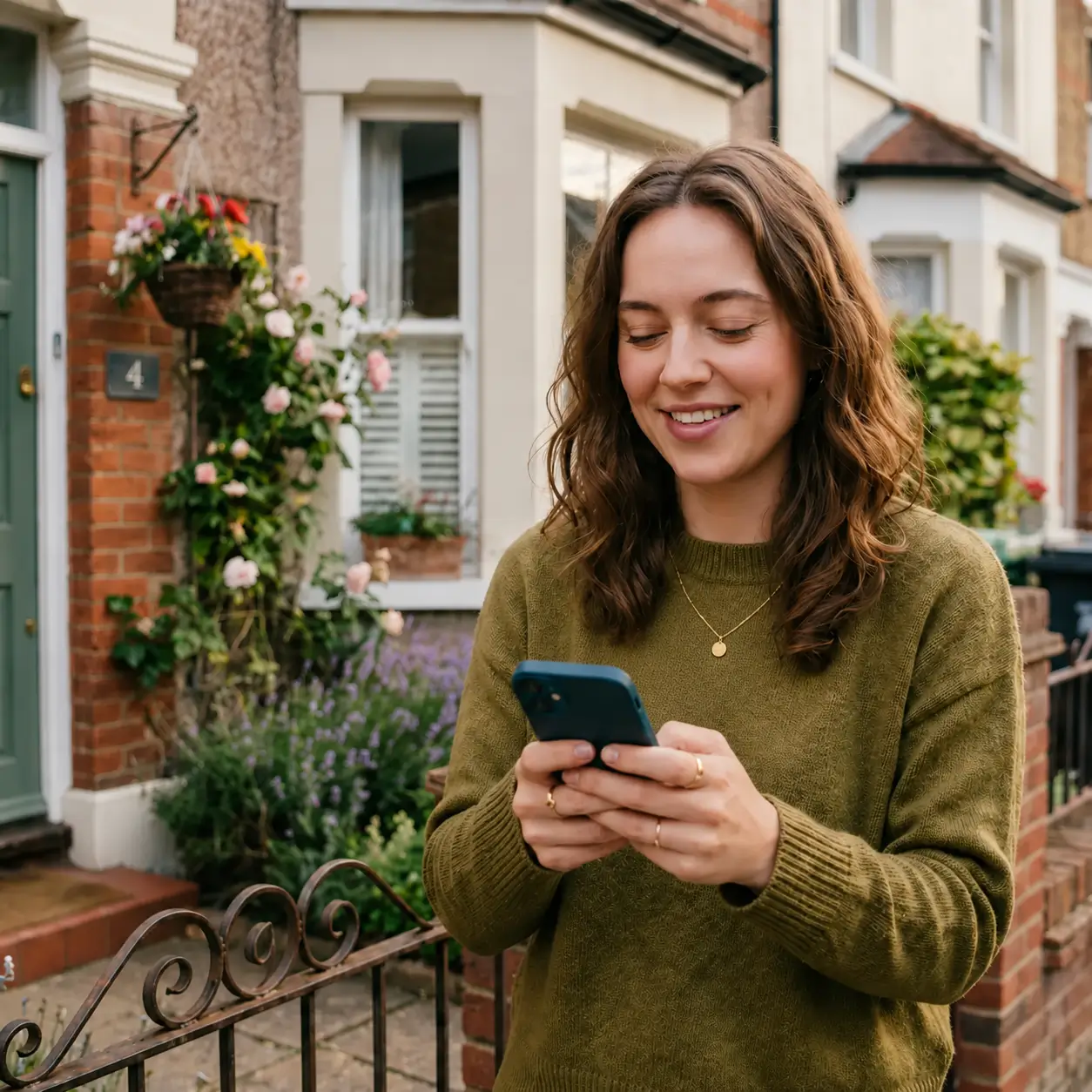 Customer using a mobile phone
